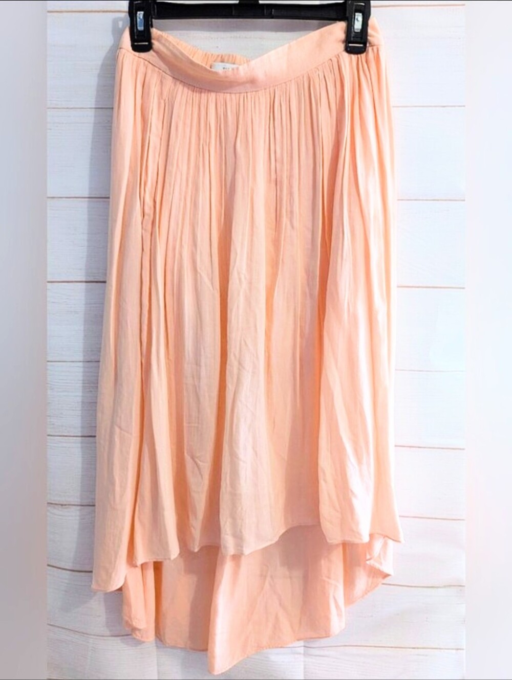 Talula Peach 🍑 High-Low Light Flowy Lined Pleated Skirt Size SM